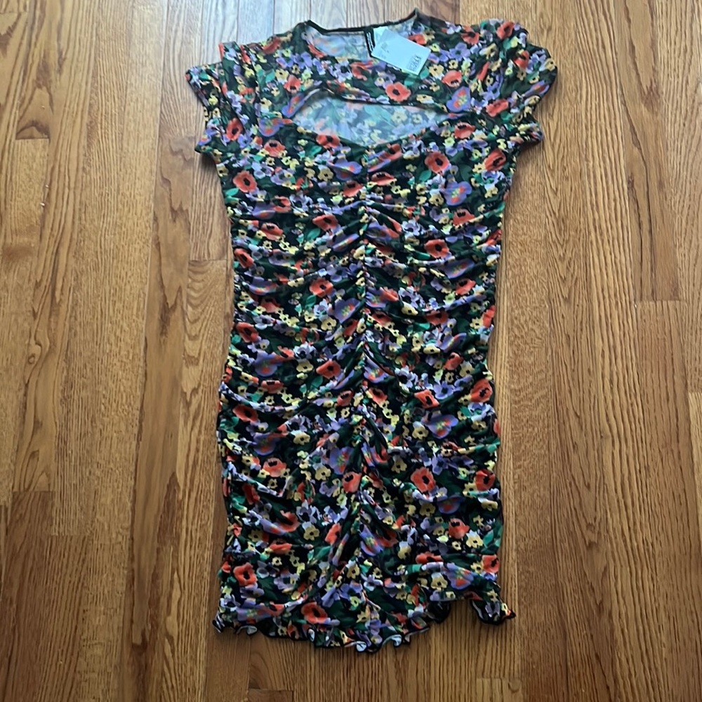 NWT H&M Stretch Floral Mini Dress Size L